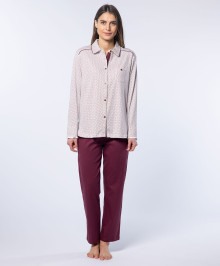 Pyjama : Pyjama long ensemble NINA PY2 grenat