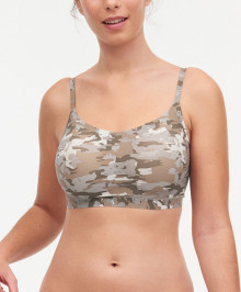 Soutien-gorge Sans Armature : Bralette camouflage à coques bretelles réglables